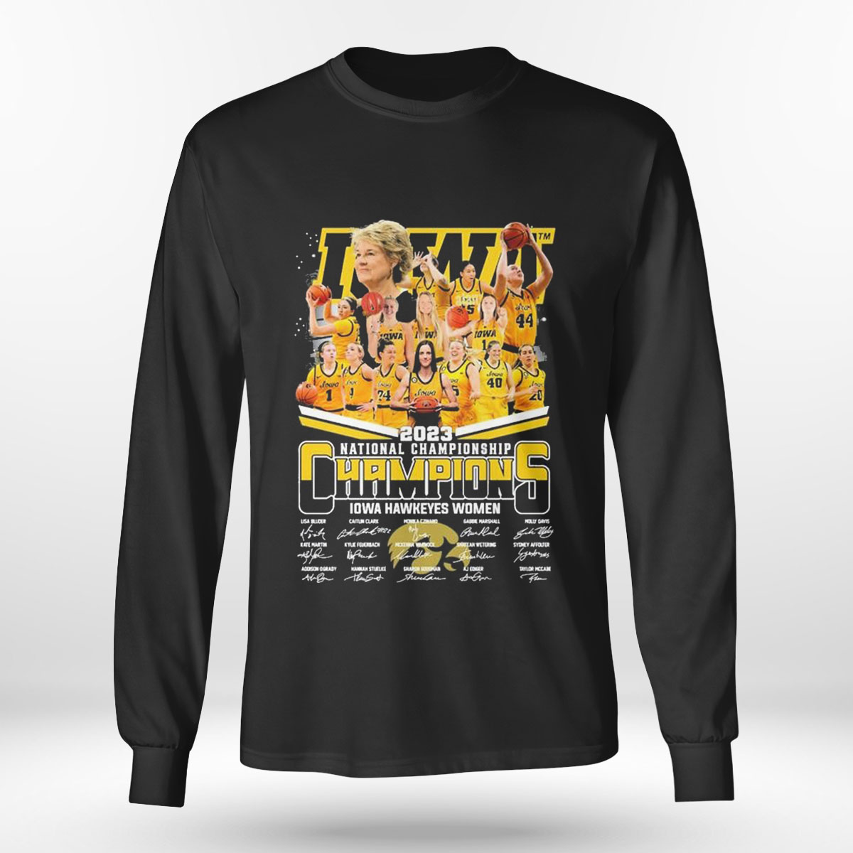 Iowa Hawkeyes Teams 2023 National Championship Usa Bluder Caitlin Clark Kate Martin Signature T-shirt