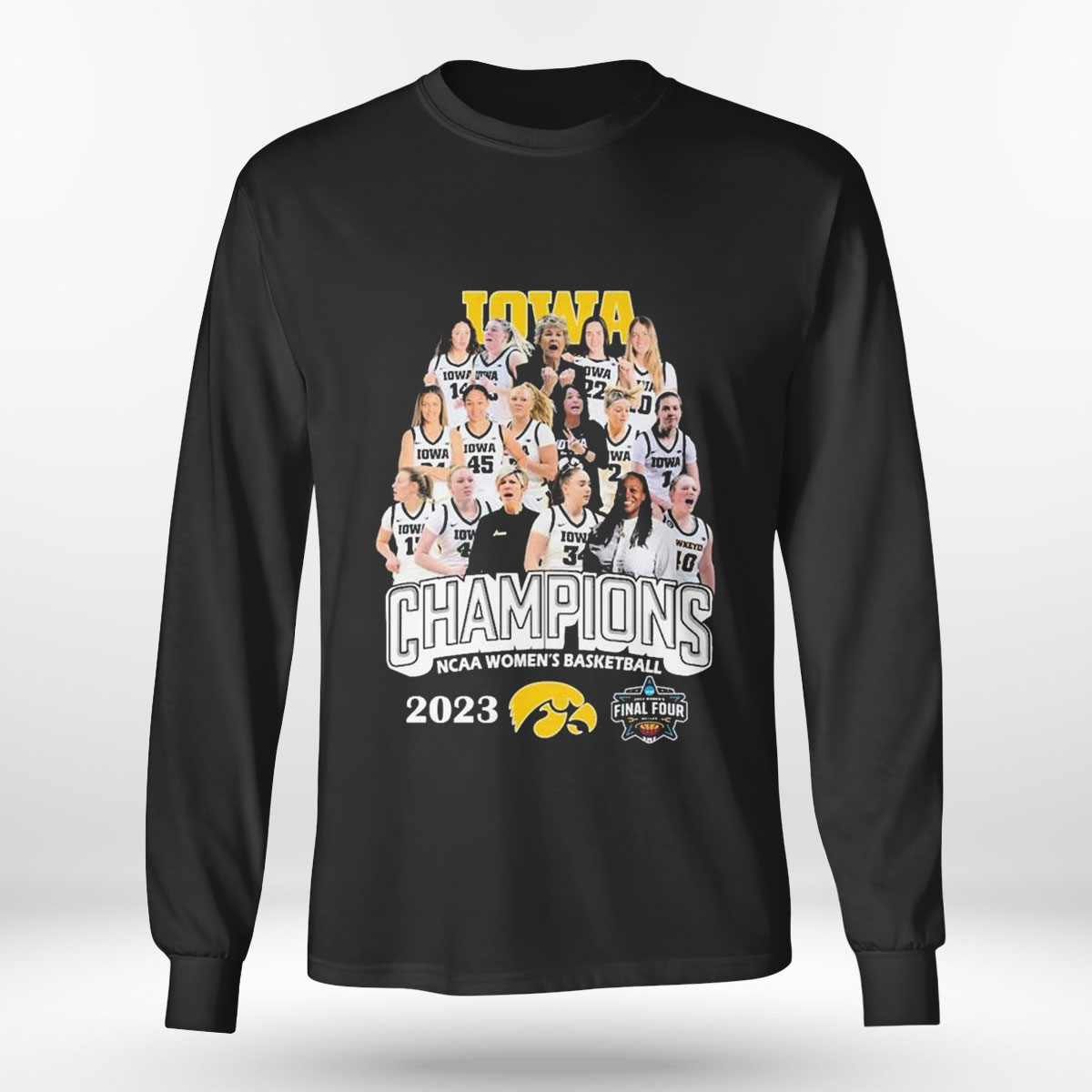 Iowa Hawkeyes Teams Champions Ncaa Womens Basketball 2023 Final Four T-shirt