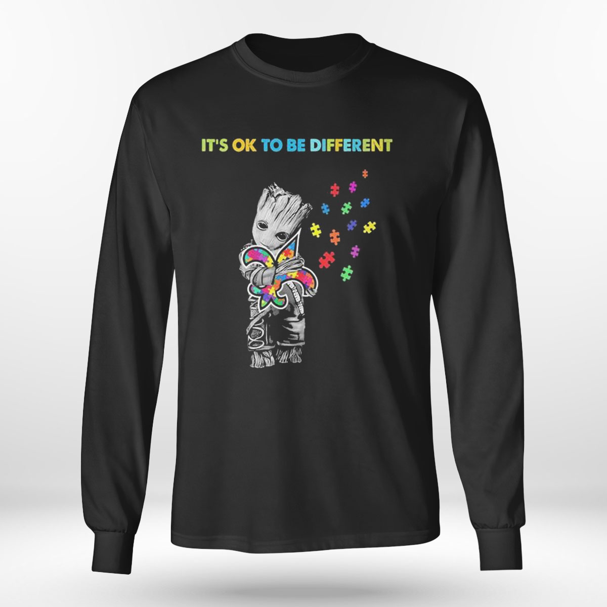 New Orleans Saints Groot Hug Autism Its Ok To Be Different Shirt New Orleans Saints Groot Hug Autism Its Ok To Be Different Shirt