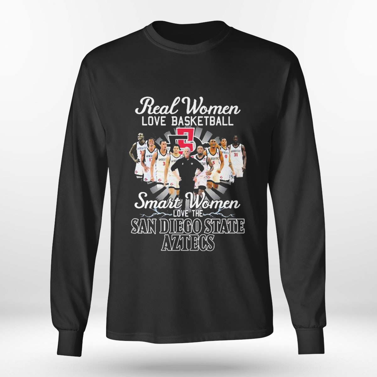 Real Women Love Basketball Smart Women Love The San Diego State Aztecs T-shirt