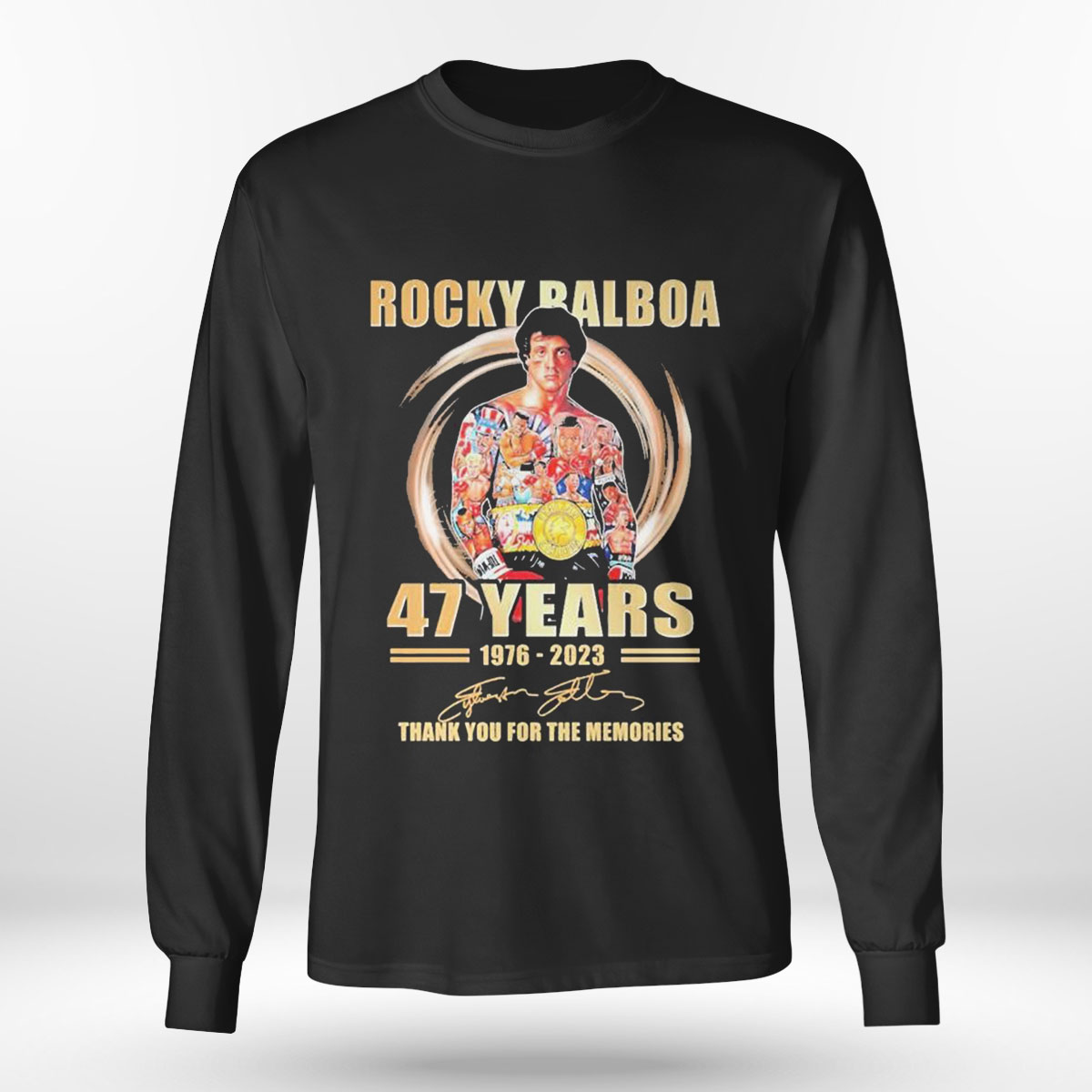 Rocky Balboa 47 Years 1976 2023 Signature Thank You For The Memories T-shirt