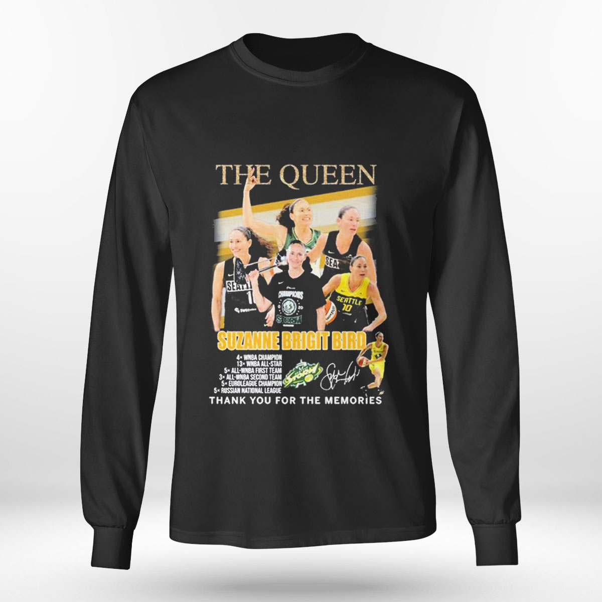 Storm Signature Greatest Of All Time Seattle Storm Thank You For The Memories T-shirt