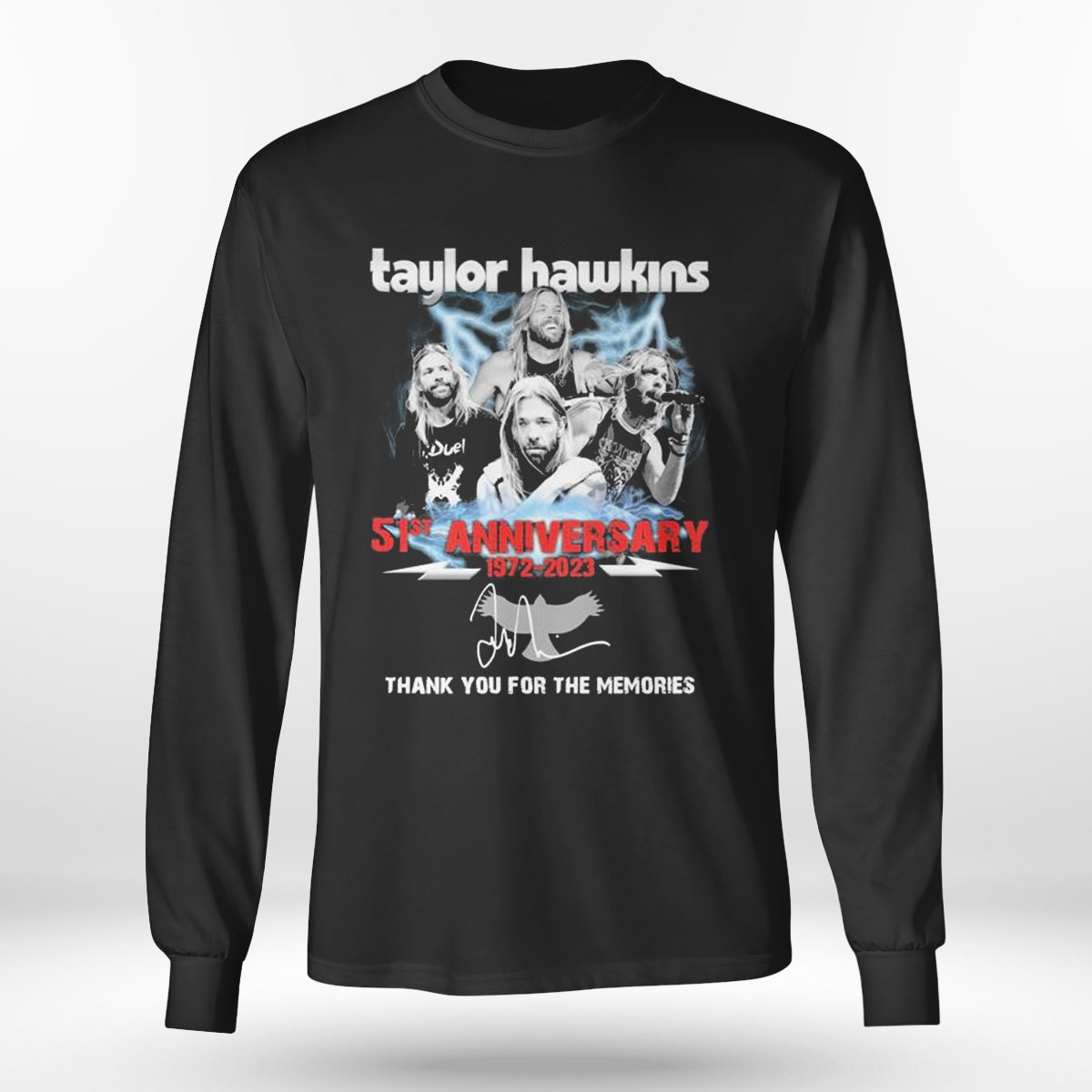 Taylor Hawkins 51st Anniversary 1972 2023 Thank You For The Memories Signatures T-shirt
