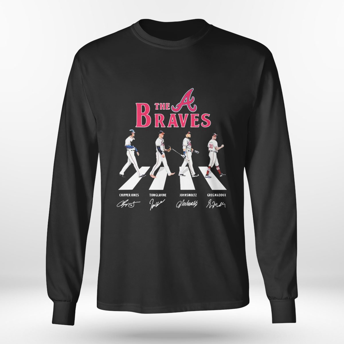 The Braves Chipper Jones Tom Glavine John Smoltz Greg Maddux Signature T-shirt