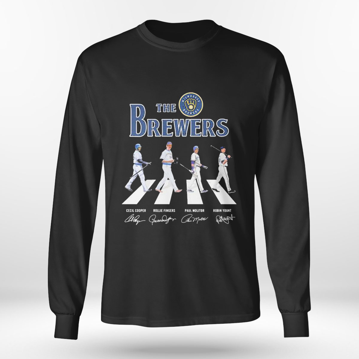 The Brewers Cecil Cooper Rollie Fingers Paul Molitor Robin Yount Signature T-shirt