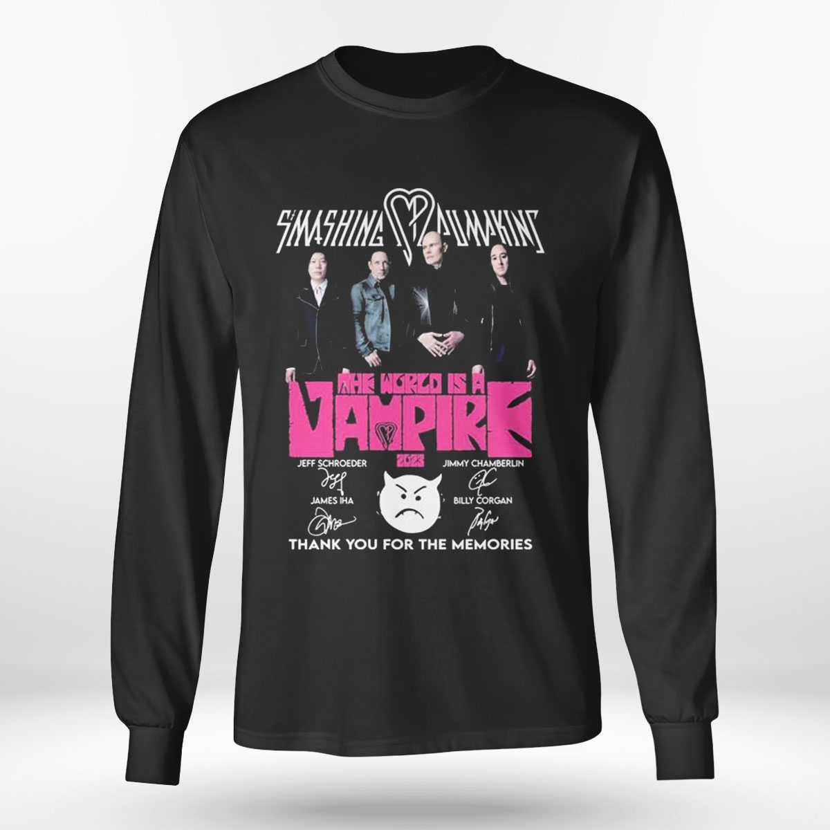 The Smashing Pumpkins The World Is A Vampire 2023 Thank You For The Memories Signatures T-shirt
