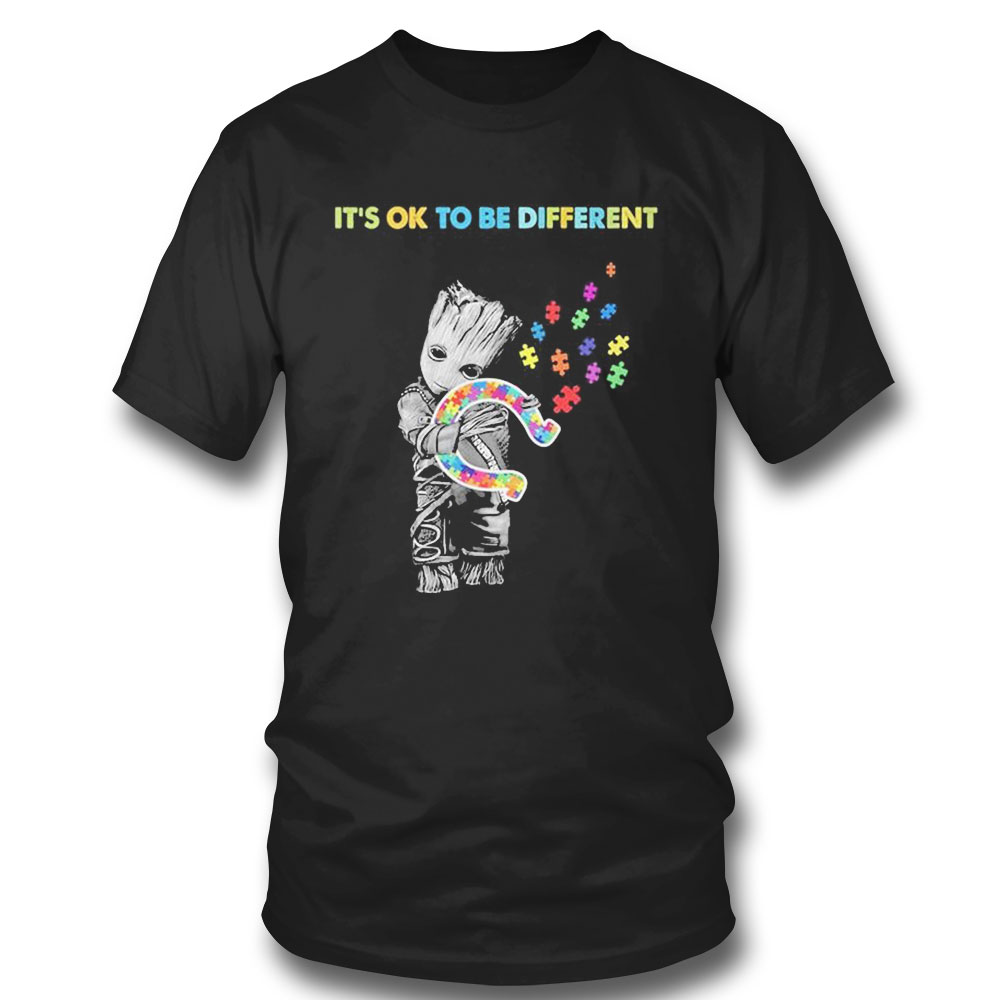 Indianapolis Colts Groot Hug Autism Its Ok To Be Different Shirt