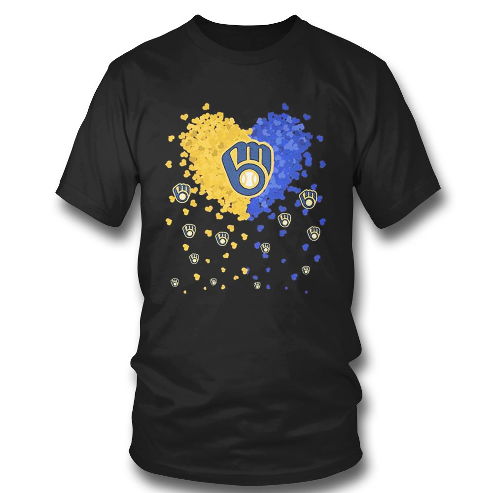 Milwaukee Brewers Hearts Logo T-shirt