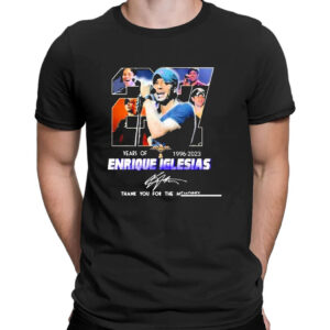 Shirt black 27 Years Of Enrique Iglesias Thank You For The Memories Signature 1996 2023 T Shirt 4