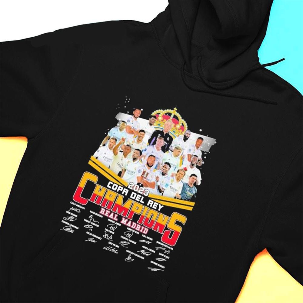 2023 Copa Del Rey Champions Real Madrid Signatures T-shirt