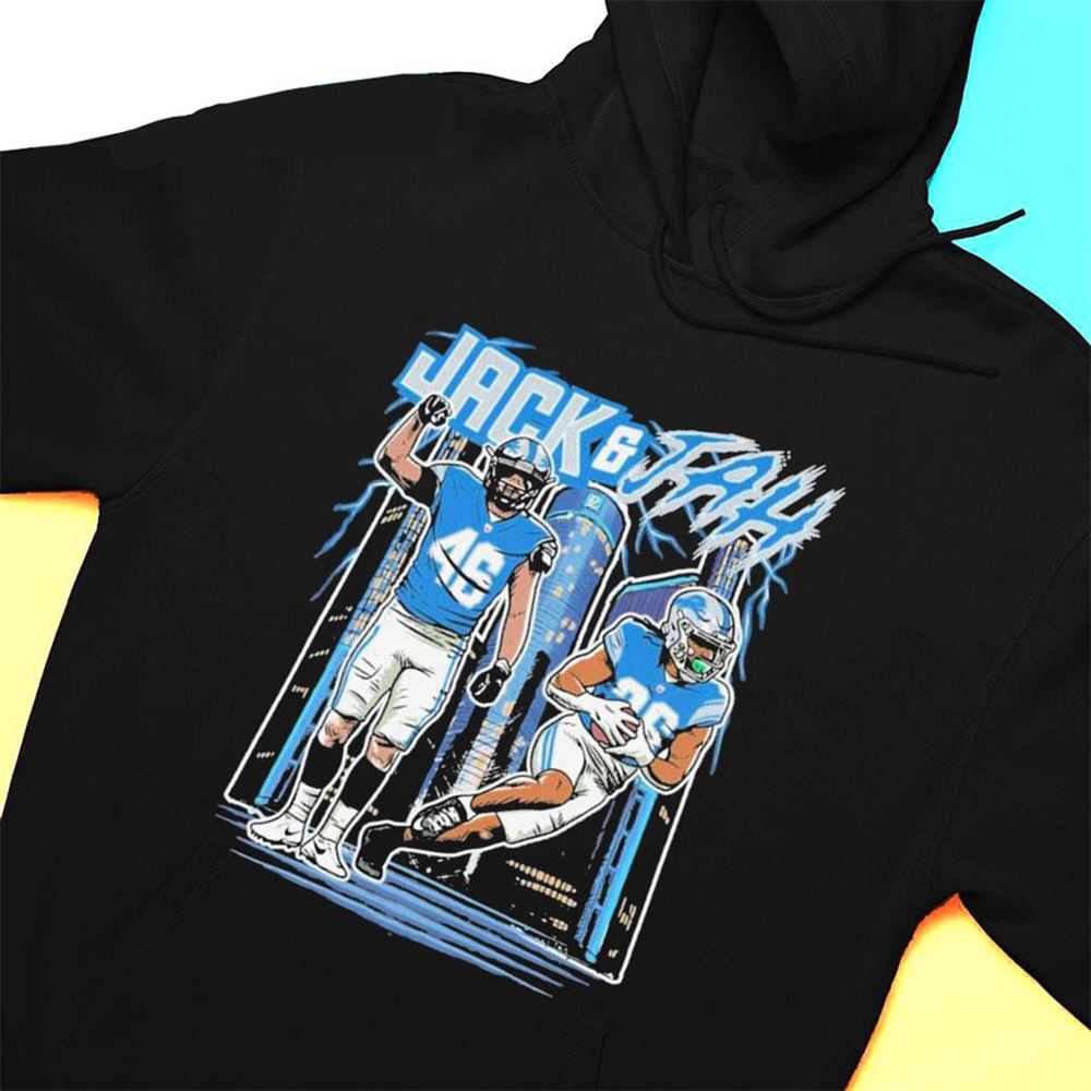 Detroit Lions Jack And Jah Vintage Skyline T-shirt