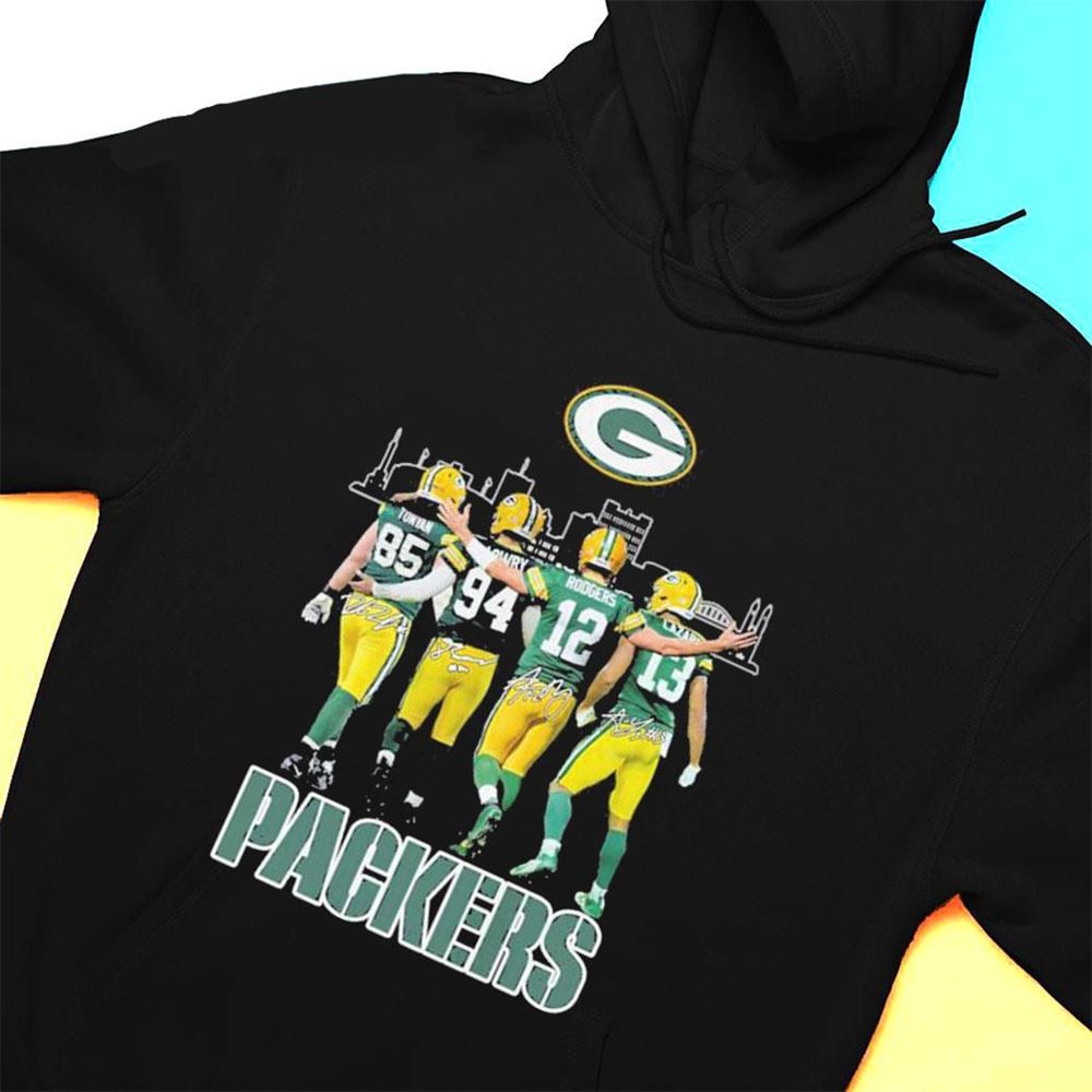 Green Bay Packers Team Players Skyline Signatures T-shirt