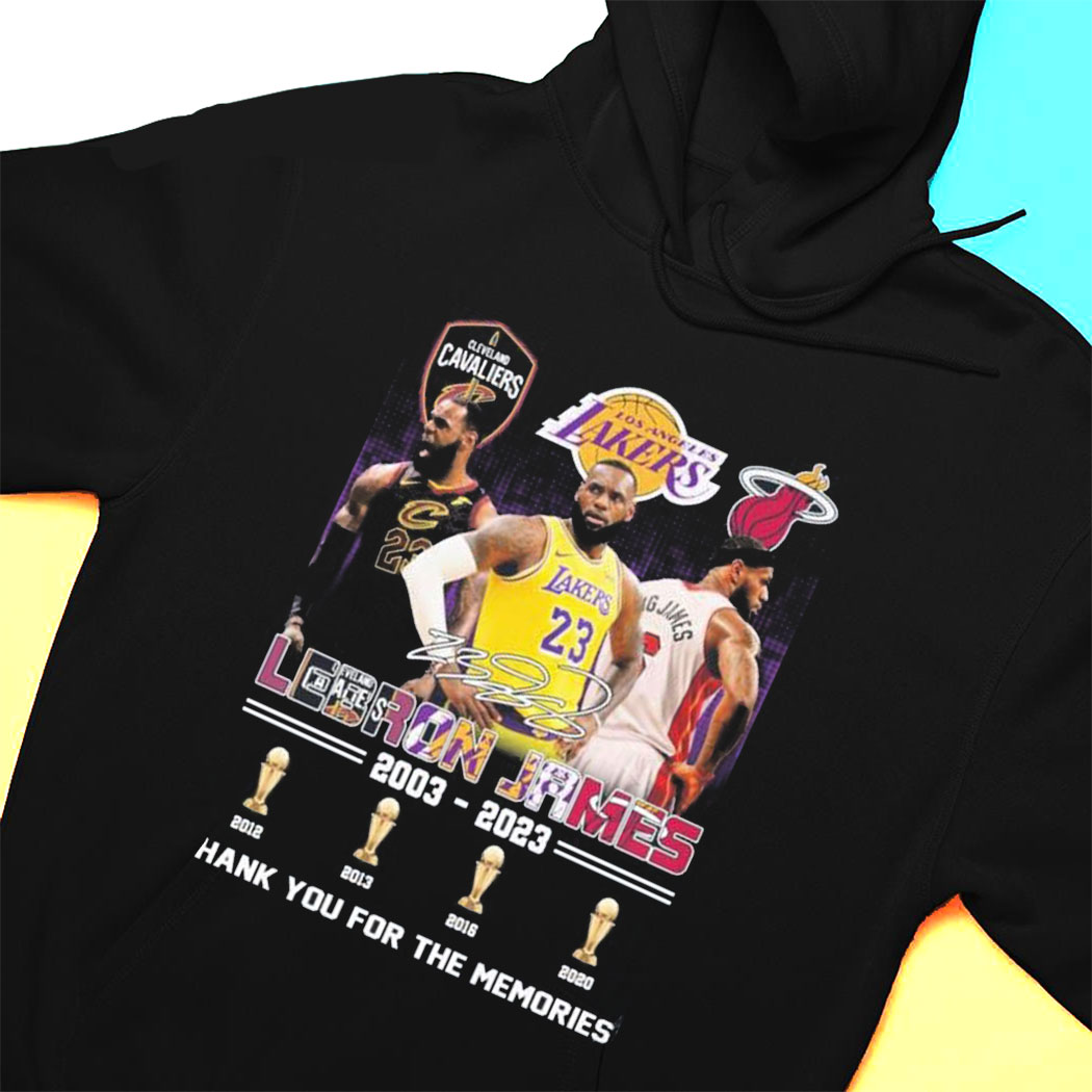 Lebron James Thank You For The Memories Signatures 2003 2023 T-shirt