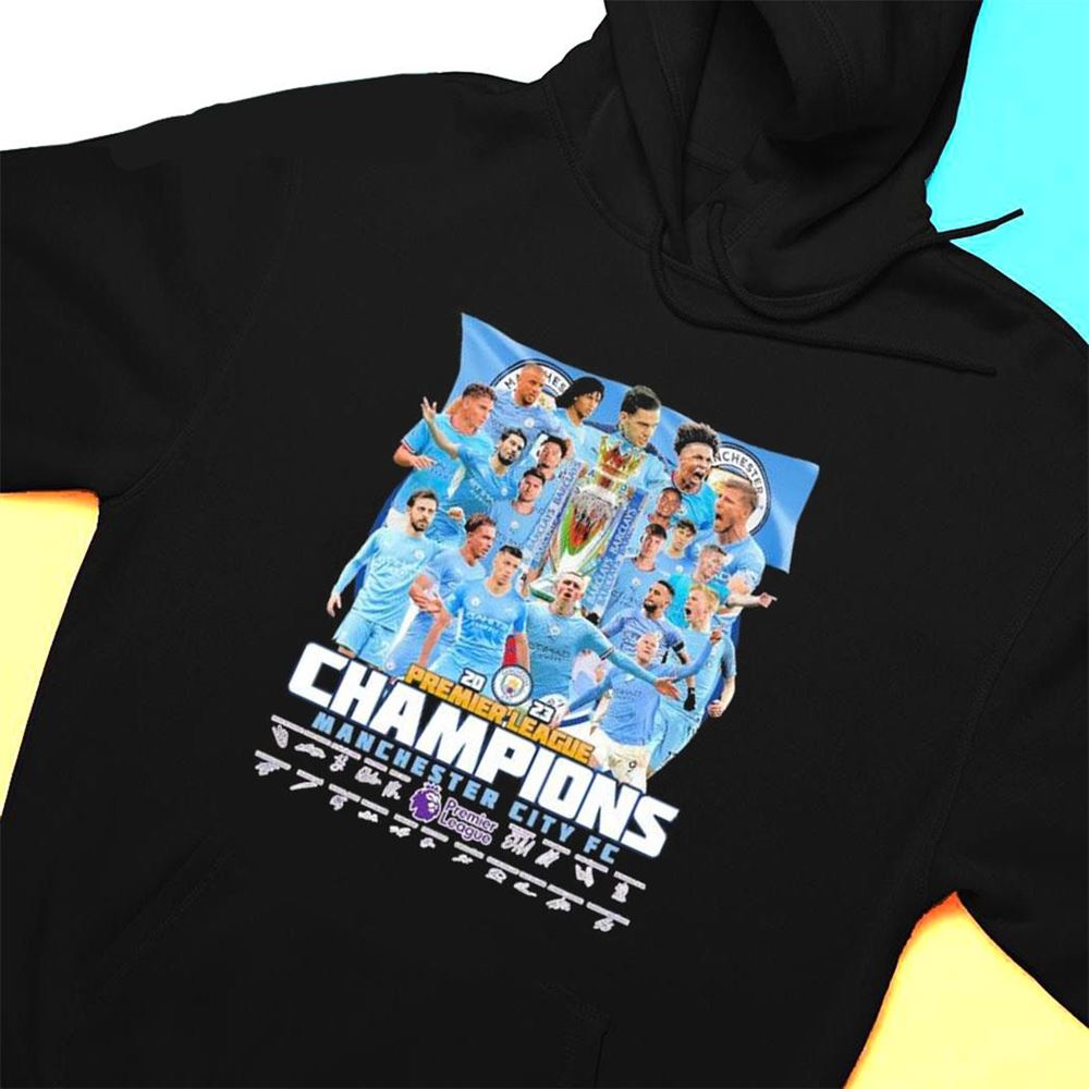 Manchester City 2023 Premier League Champions Signatures T-shirt