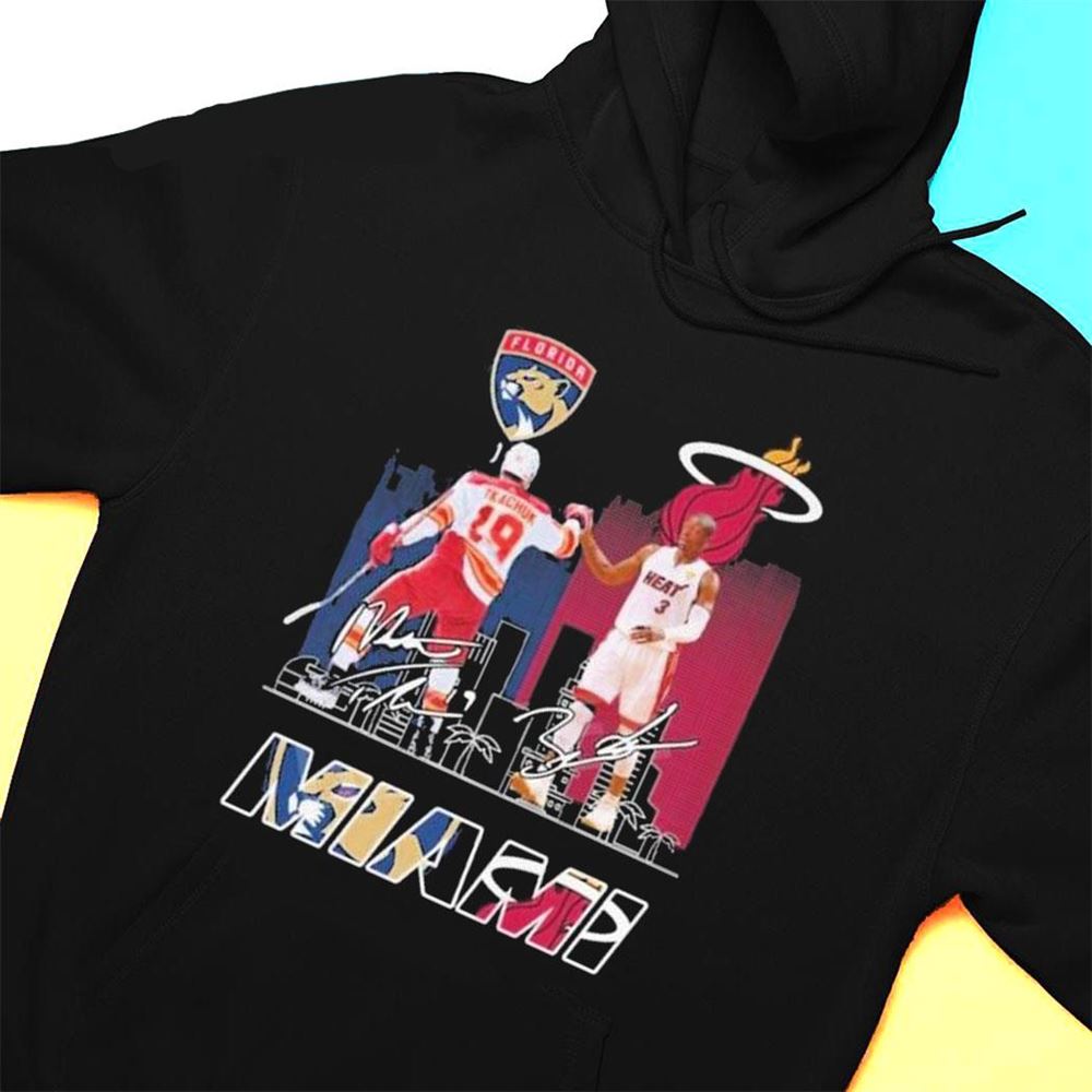 Miami City Florida Panthers Tkachuk And Miami Heat Dwyane Wade Signatures T-shirt