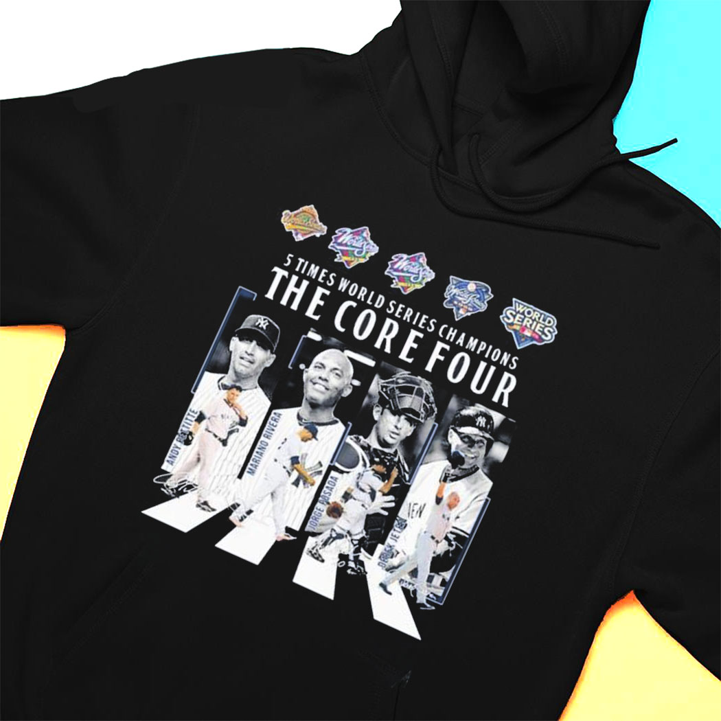New York Yankees The Core Four Abbey Road 5 Times World Series Champions Signatures T-shirt