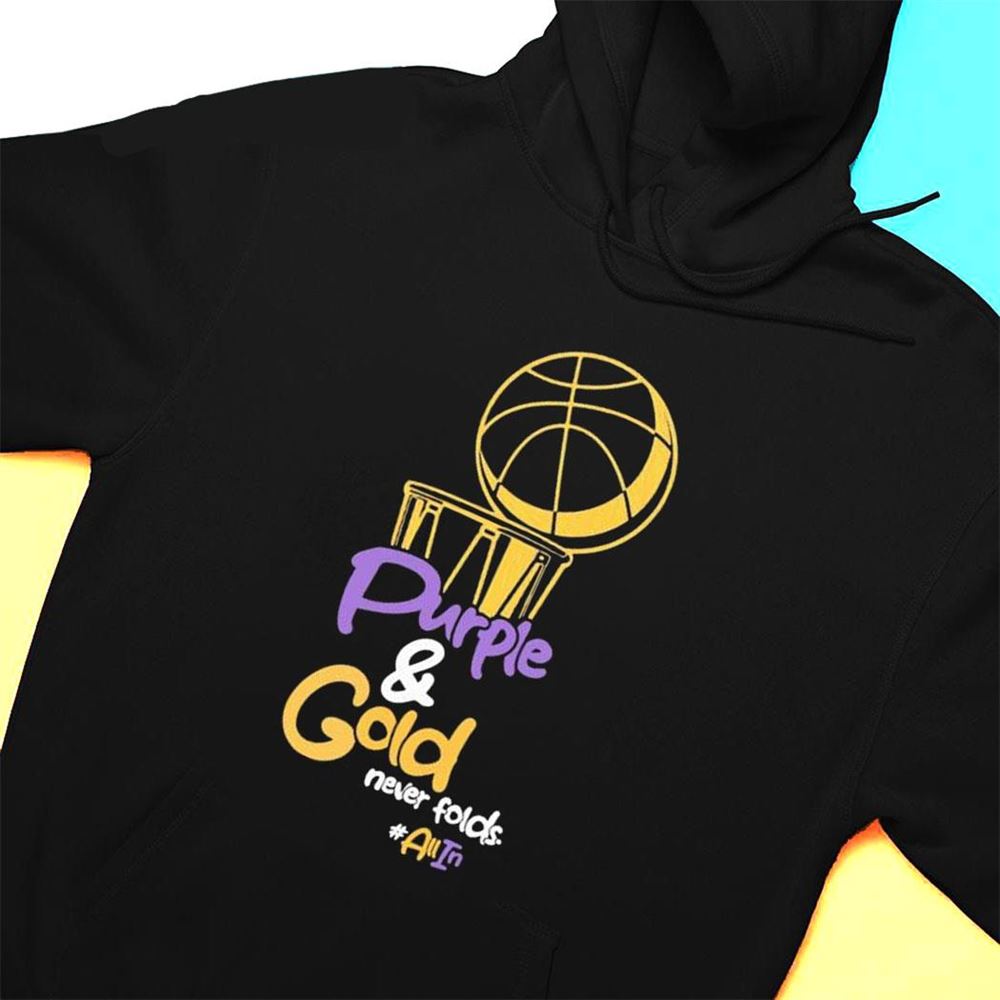 Purple Gold Never Folds La Lakers 2023 Nba Playoff T-shirt