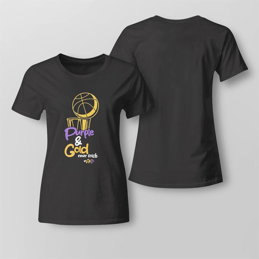 Purple Gold Never Folds La Lakers 2023 Nba Playoff T-shirt Purple Gold Never Folds La Lakers 2023 Nba Playoff T-shirt