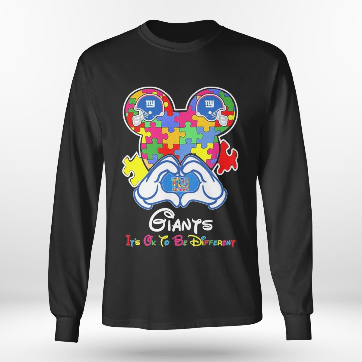 Mickey Mouse Love New York Giants Autism Its Ok To Be Different T-shirt Mickey Mouse Love New York Giants Autism Its Ok To Be Different T-shirt