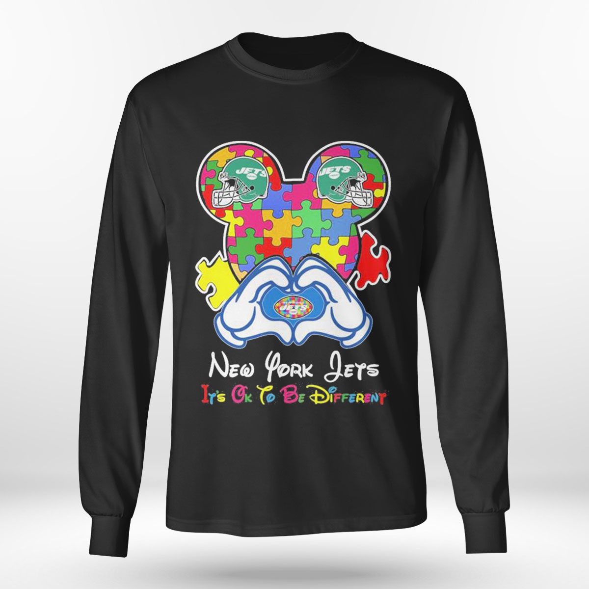 Mickey Mouse Love New York Jets Autism Its Ok To Be Different T-shirt Mickey Mouse Love New York Jets Autism Its Ok To Be Different T-shirt