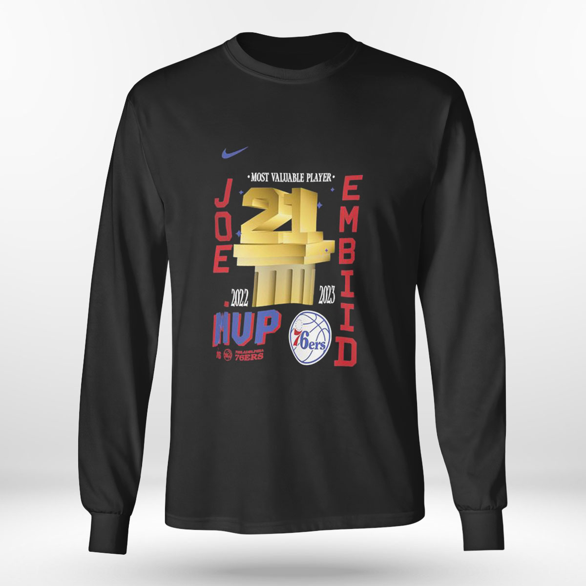 Nike Joel Embiid Most Valuable Player 2023 Mvp T-shirt Nike Joel Embiid Most Valuable Player 2023 Mvp T-shirt
