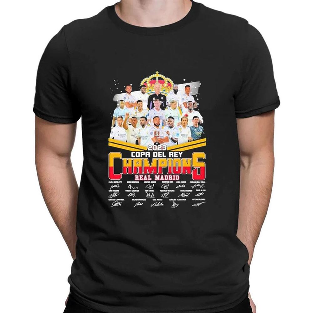 2023 Copa Del Rey Champions Real Madrid Signatures T-shirt