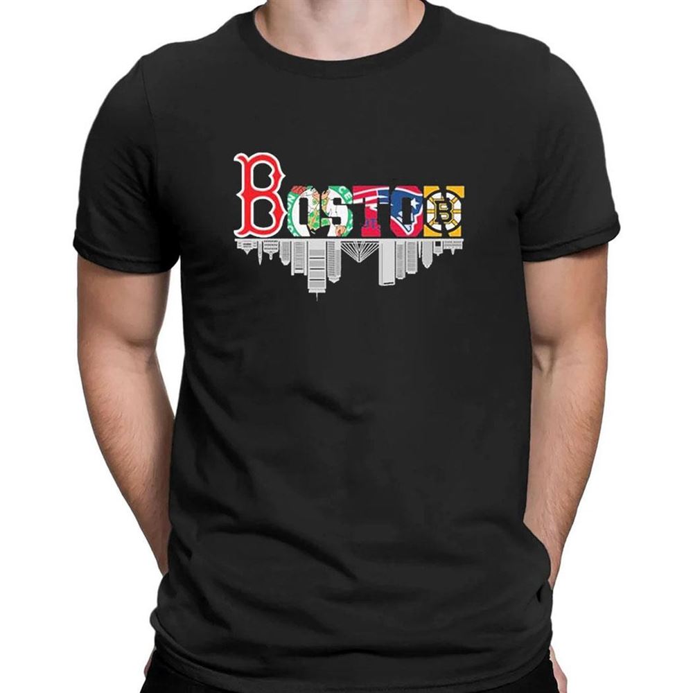 Boston Skyline Sport Teams Logo T-shirt