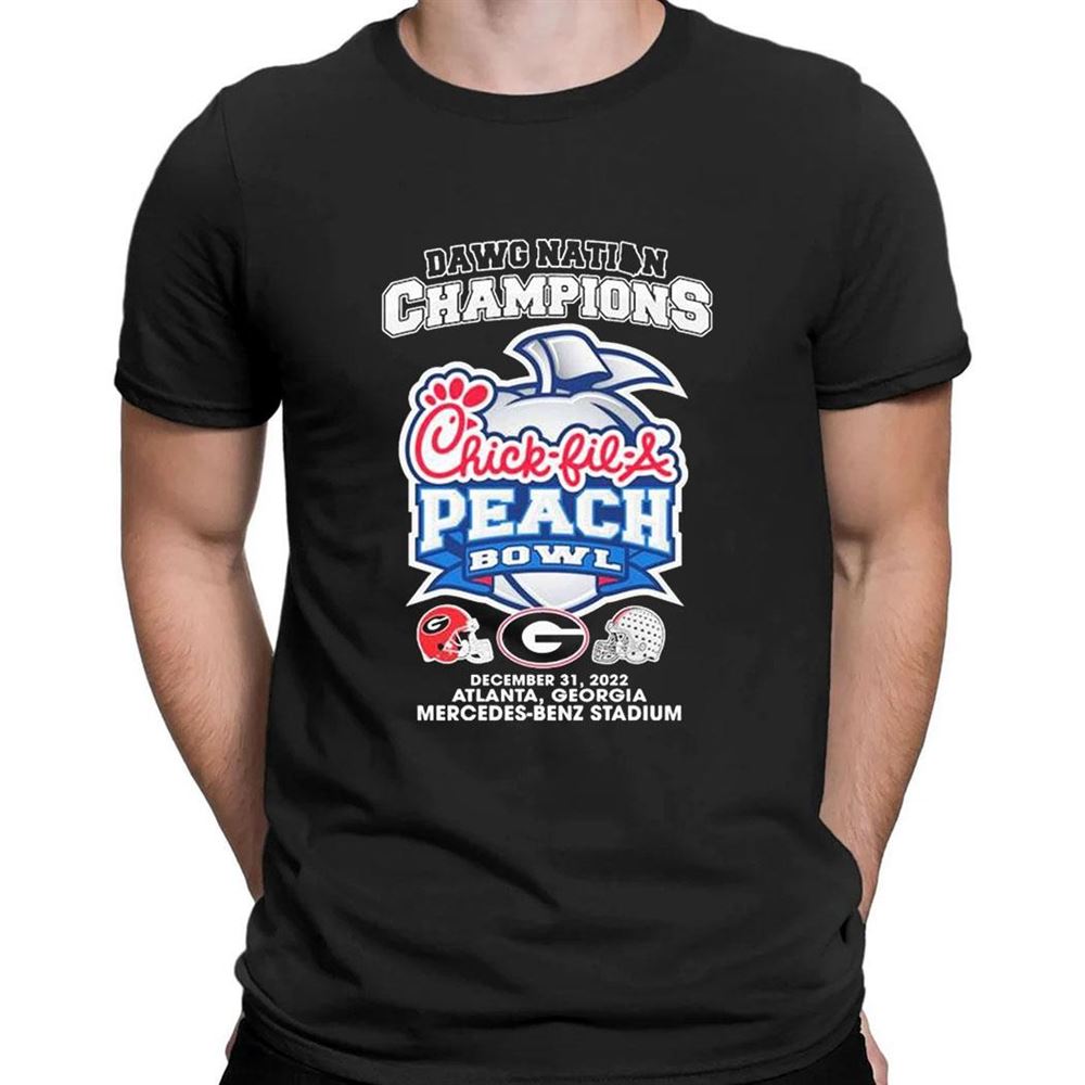 Dawg Nation Georgia Bulldogs 2022 Peach Bowl Champions T-shirt Dawg Nation Georgia Bulldogs 2022 Peach Bowl Champions T-shirt