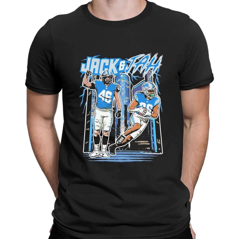 Detroit Lions Jack And Jah Vintage Skyline T-shirt