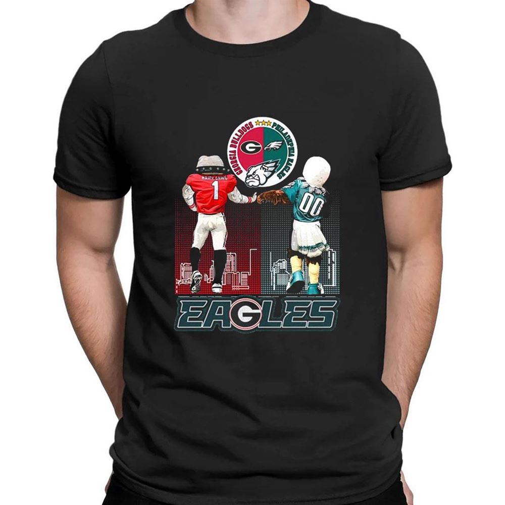 Georgia Eagles Hairy Dawg Georgia Bulldogs And Swoop Philadelphia Eagles T-shirt