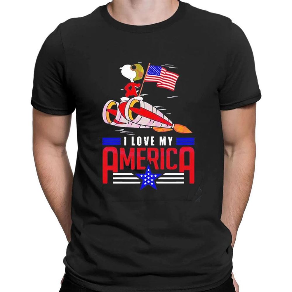 Independence Day Snoopy I Love My America T-shirt