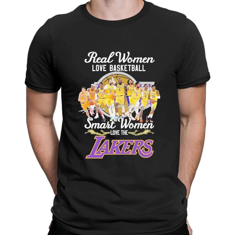 Los Angeles Lakers Real Women Love Basketball Smart Women Love The Lakers Signatures T-shirt