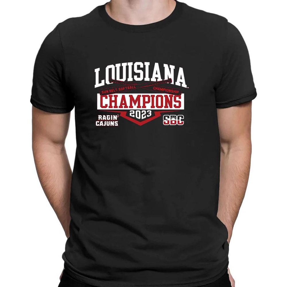 Louisiana Ragin Cajuns 2023 Ncaa Sunbelt Softball Conference Tournament Champions T-shirt Louisiana Ragin Cajuns 2023 Ncaa Sunbelt Softball Conference Tournament Champions T-shirt