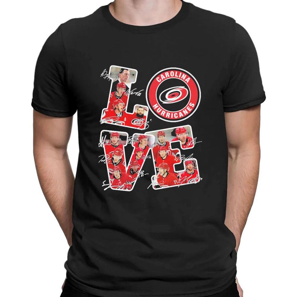 Love Carolina Hurricanes Team Hockey Signatures T-shirt Love Carolina Hurricanes Team Hockey Signatures T-shirt