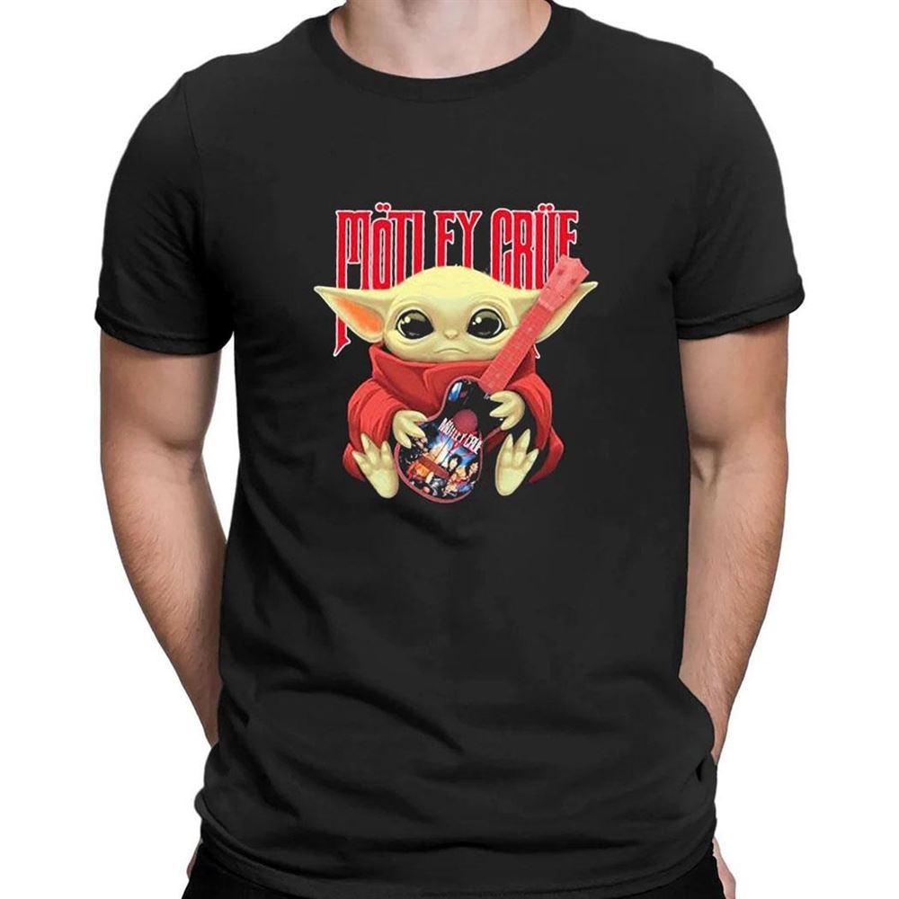 Motley Crue Baby Yoda Hug Guitar T-shirt