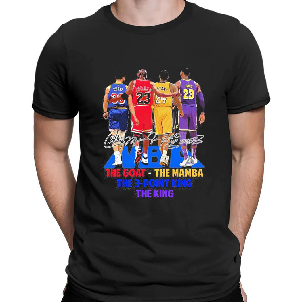 Nba Players The Goat The Mamba The 3 Point King And The King Signatures T-shirt