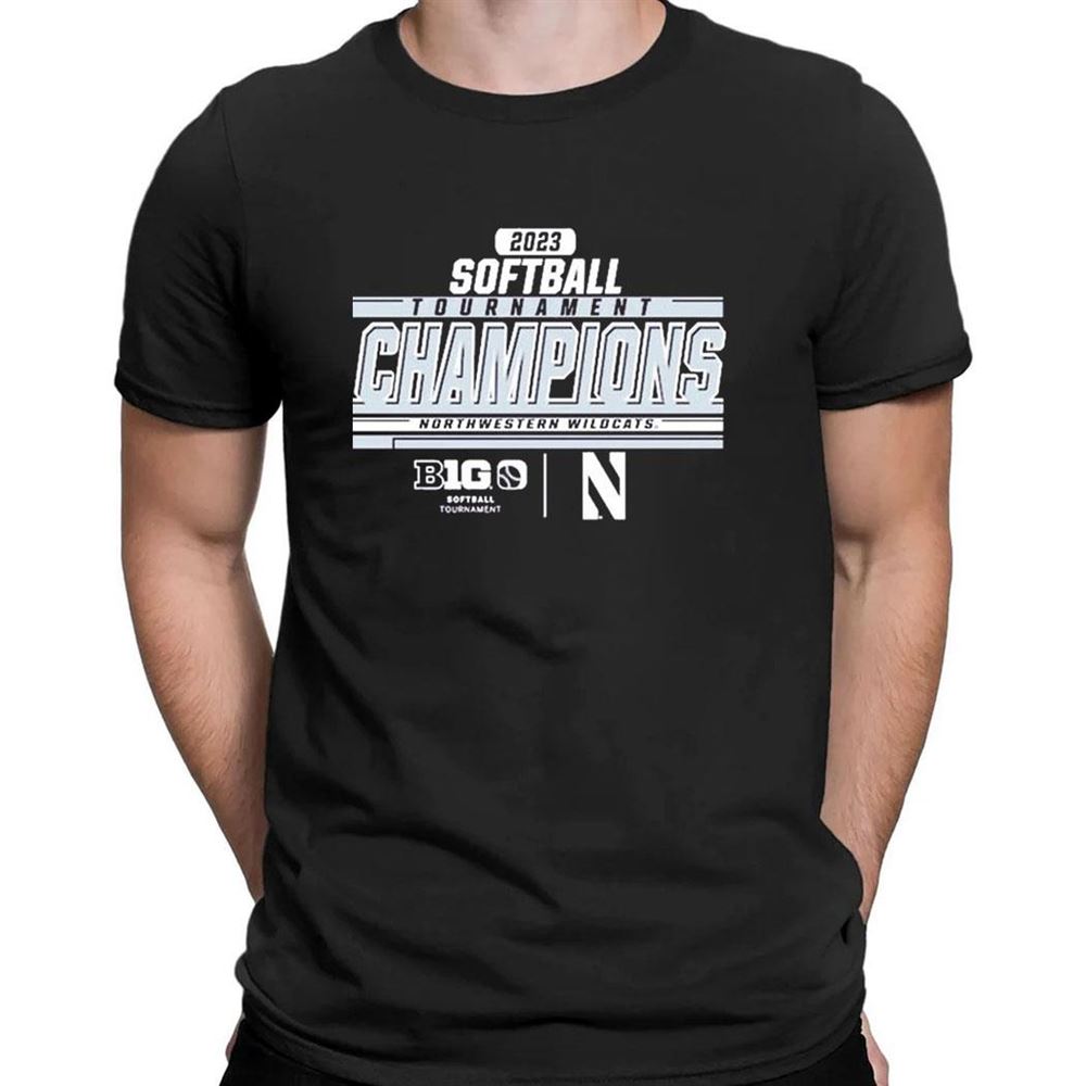 Northwestern Wildcats 2023 Big 10 Softball Conference Tournament Champions T-shirt