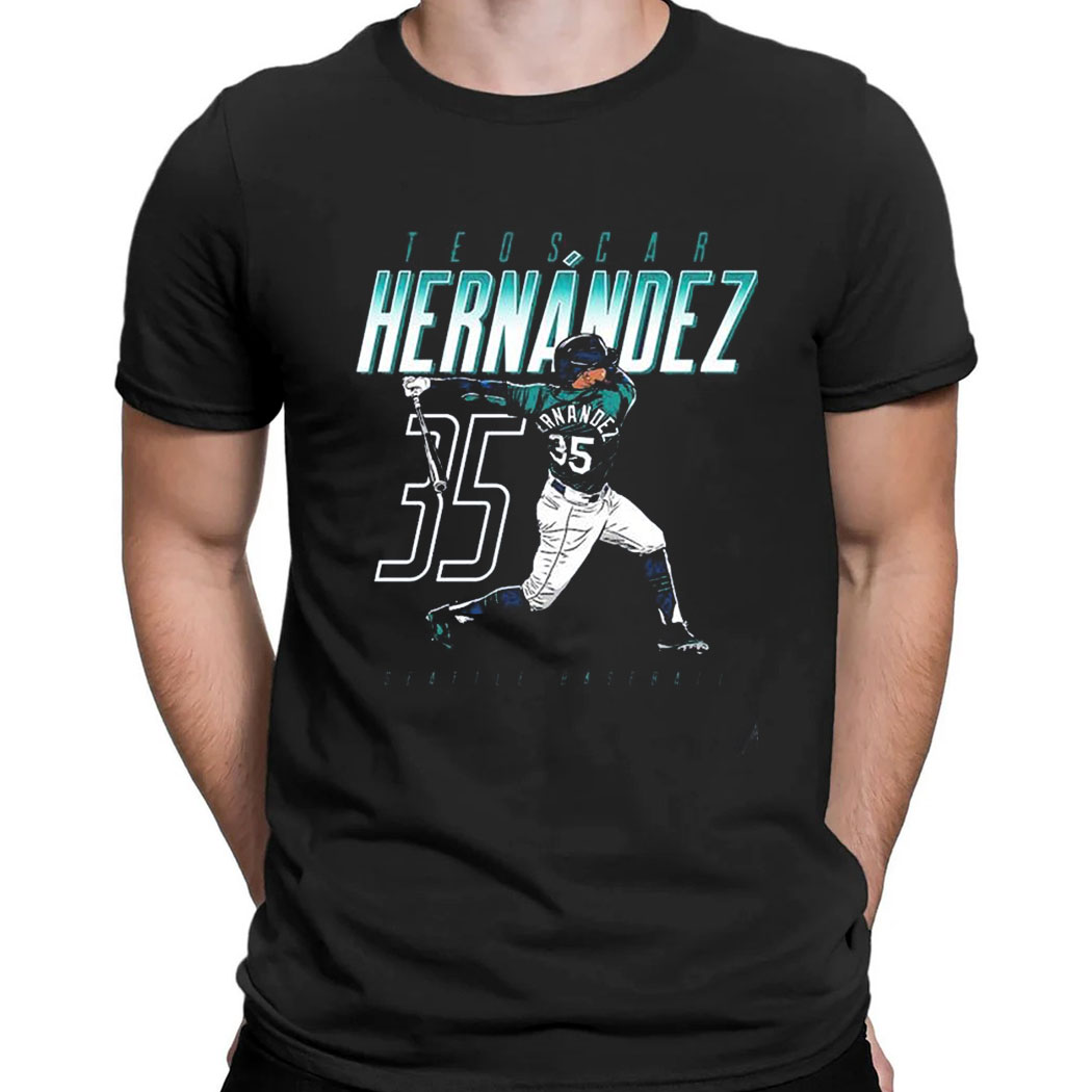 Teoscar Hernandez Swinging Seattle Baseball T-shirt