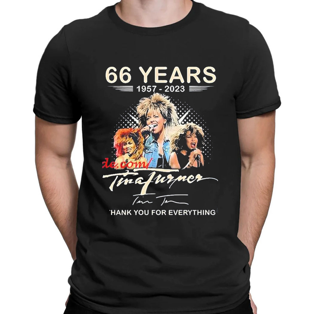 Tina Turner 66 Years Thank You For Everything Signature 1957 2023 T-shirt Tina Turner 66 Years Thank You For Everything Signature 1957 2023 T-shirt