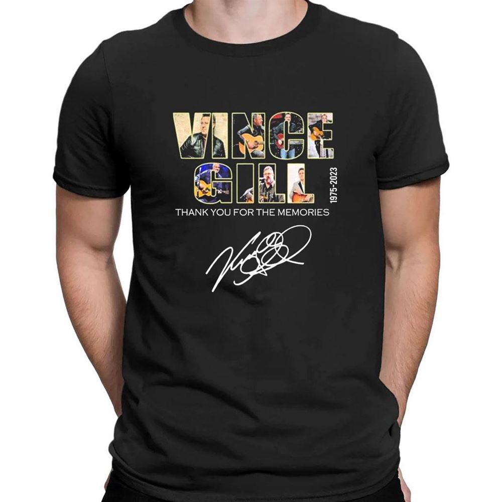 Vince Gill 1975 2023 Thank You For The Memories Signatures T-shirt