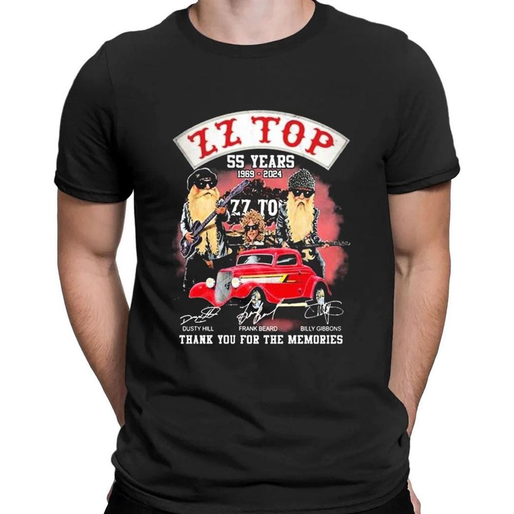Zz Top 55 Years 1969 2024 Signatures Thank You For The Memories T-shirt
