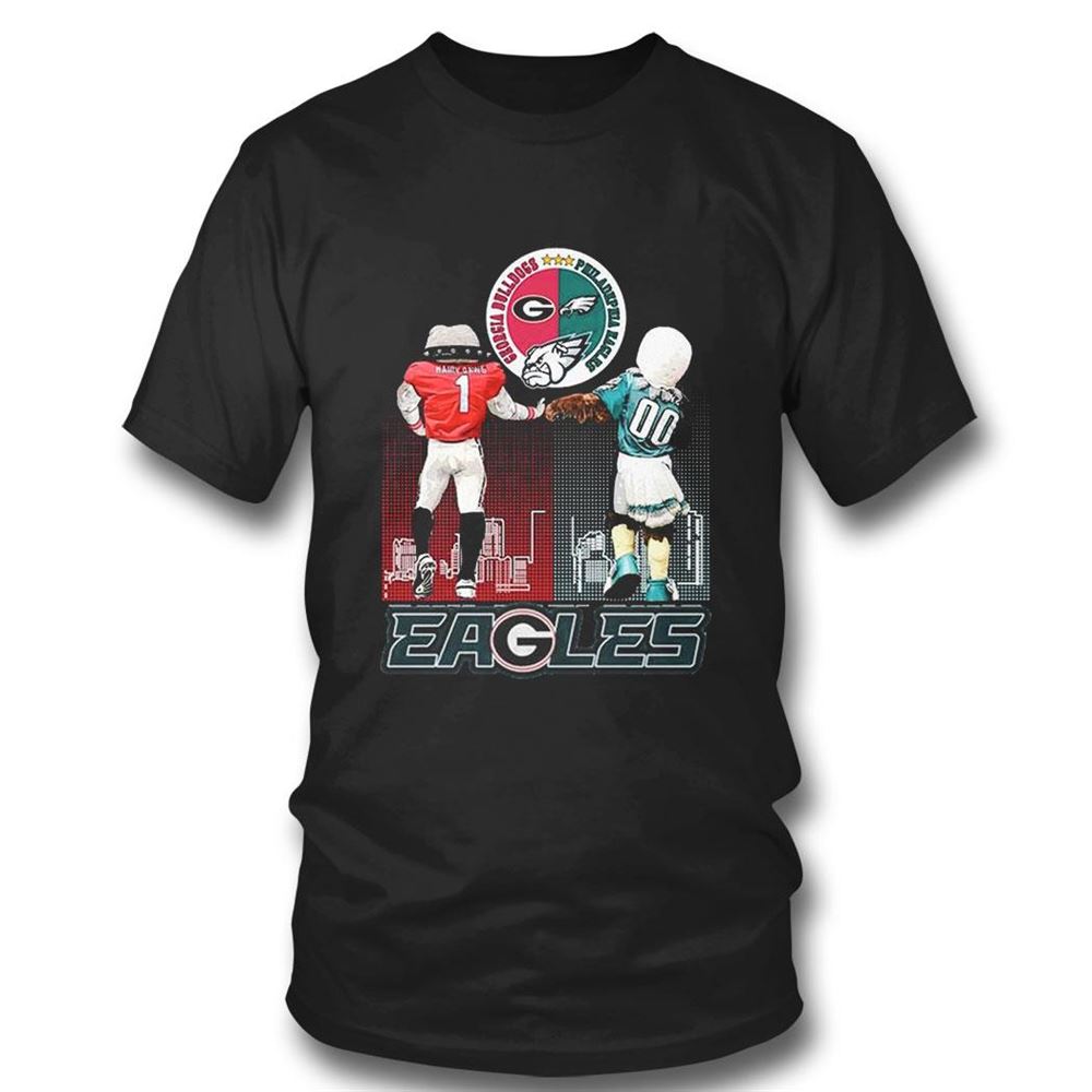 Georgia Eagles Hairy Dawg Georgia Bulldogs And Swoop Philadelphia Eagles T-shirt
