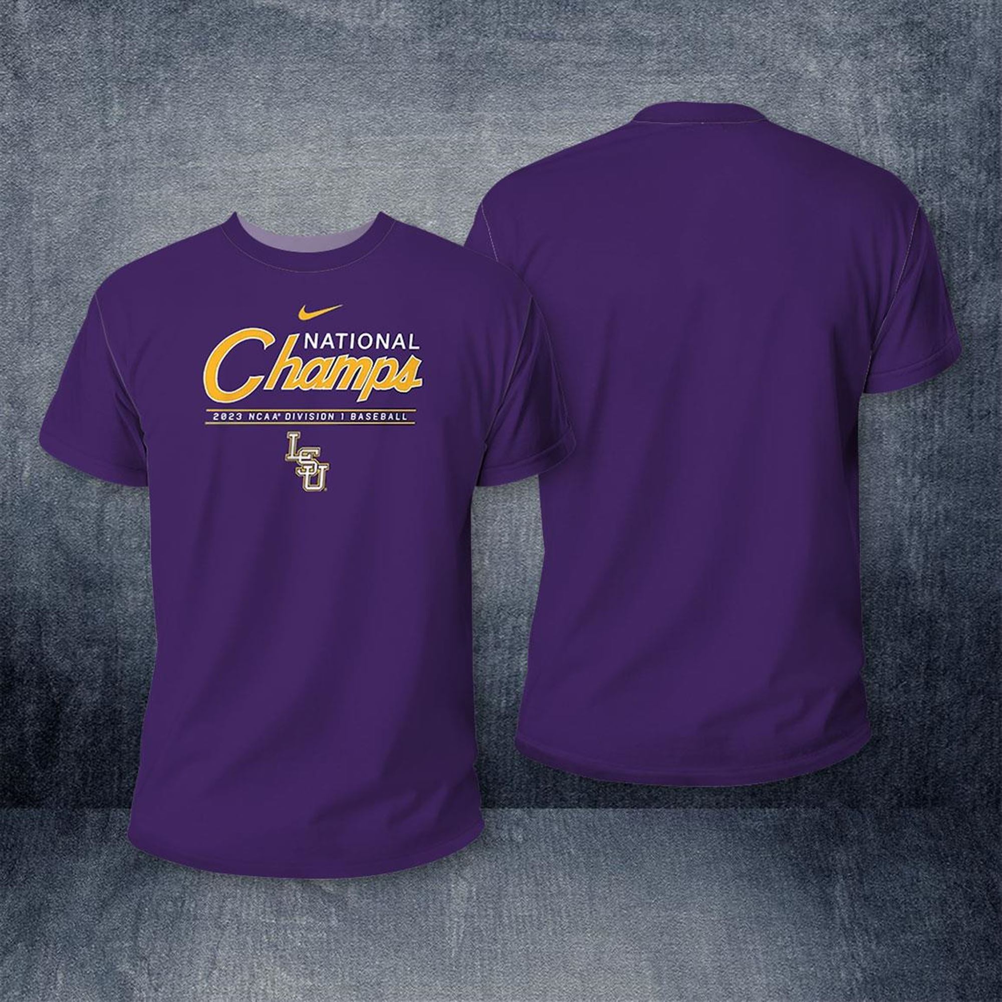 Lsu Tigers Nike 2023 Ncaa Men’s Baseball College World Series Champions Script T-shirt
