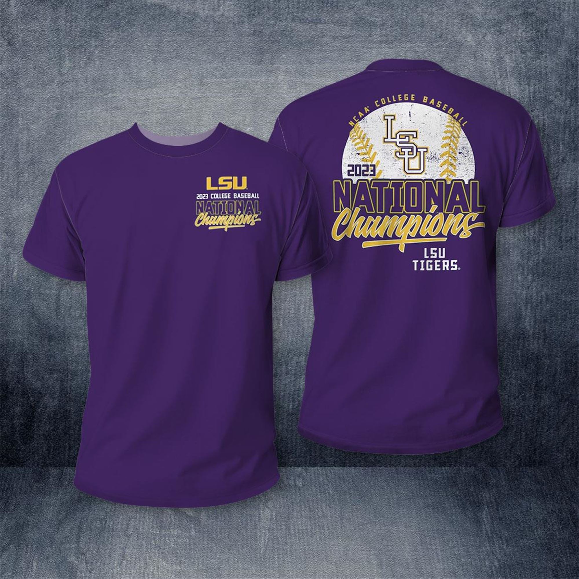 Lsu Tigers Unisex 2023 Ncaa College Baseball World Series Champions Distressed T-shirt Lsu Tigers Unisex 2023 Ncaa College Baseball World Series Champions Distressed T-shirt