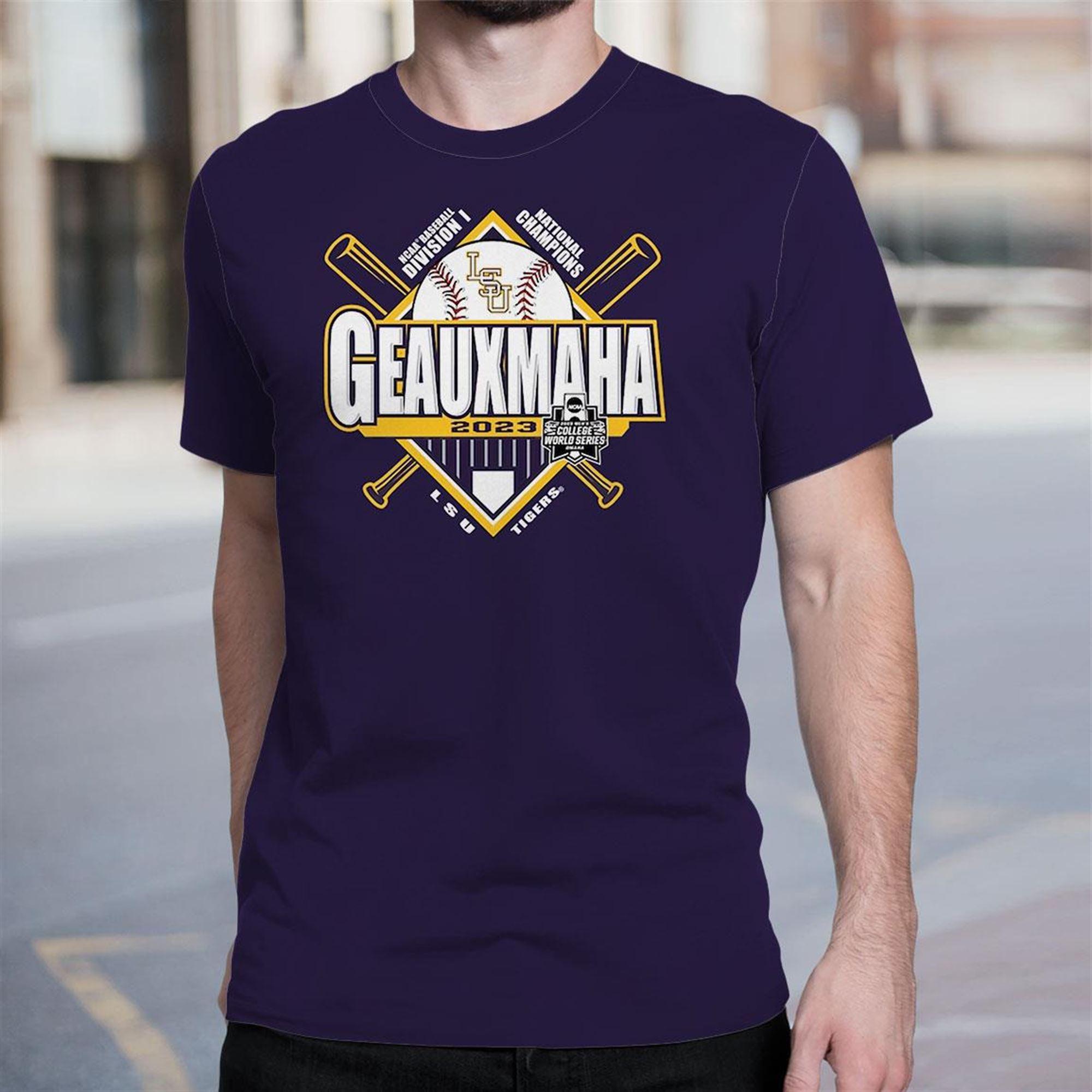 Geuxmaha Lsu Tigers 2023 Ncaa Baseball College World Series Champions Omaha T-shirt