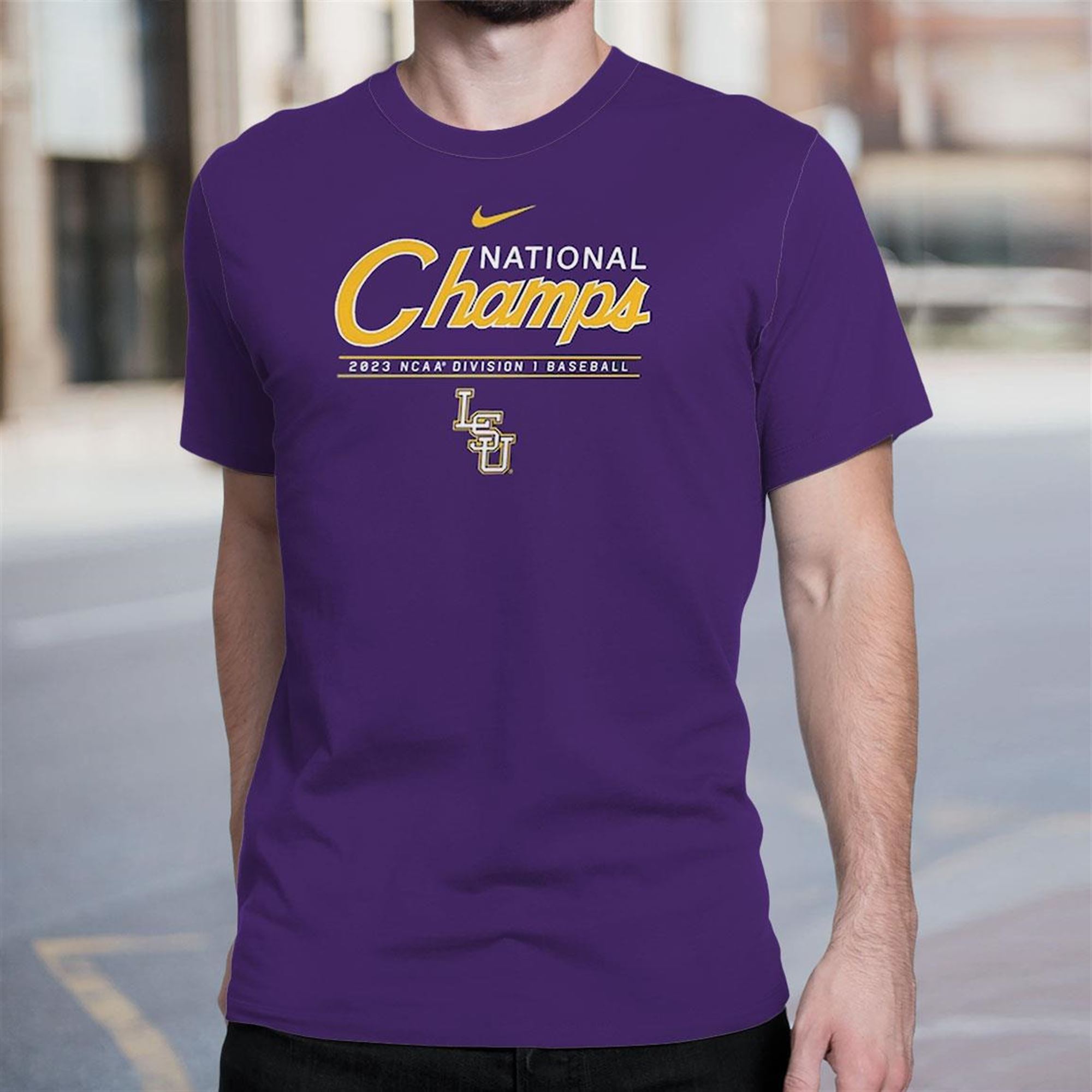 Lsu Tigers Nike 2023 Ncaa Men’s Baseball College World Series Champions Script T-shirt