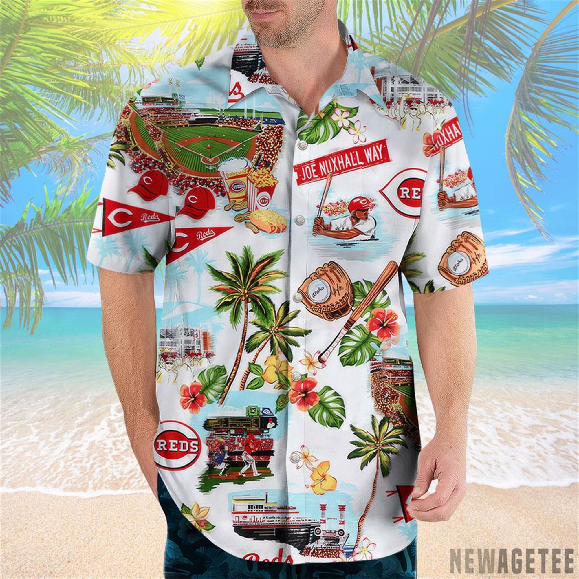 Cincinnati Reds Scenic Hawaiian Shirt