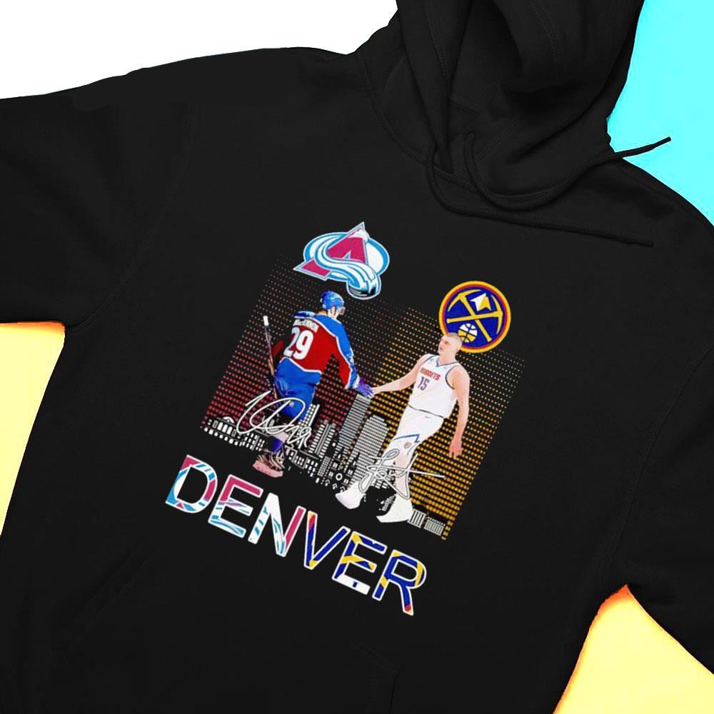 Nathan Mackinnon Colorado Avalanche And Nikola Jokic Denver Nuggets Signatures Shirt