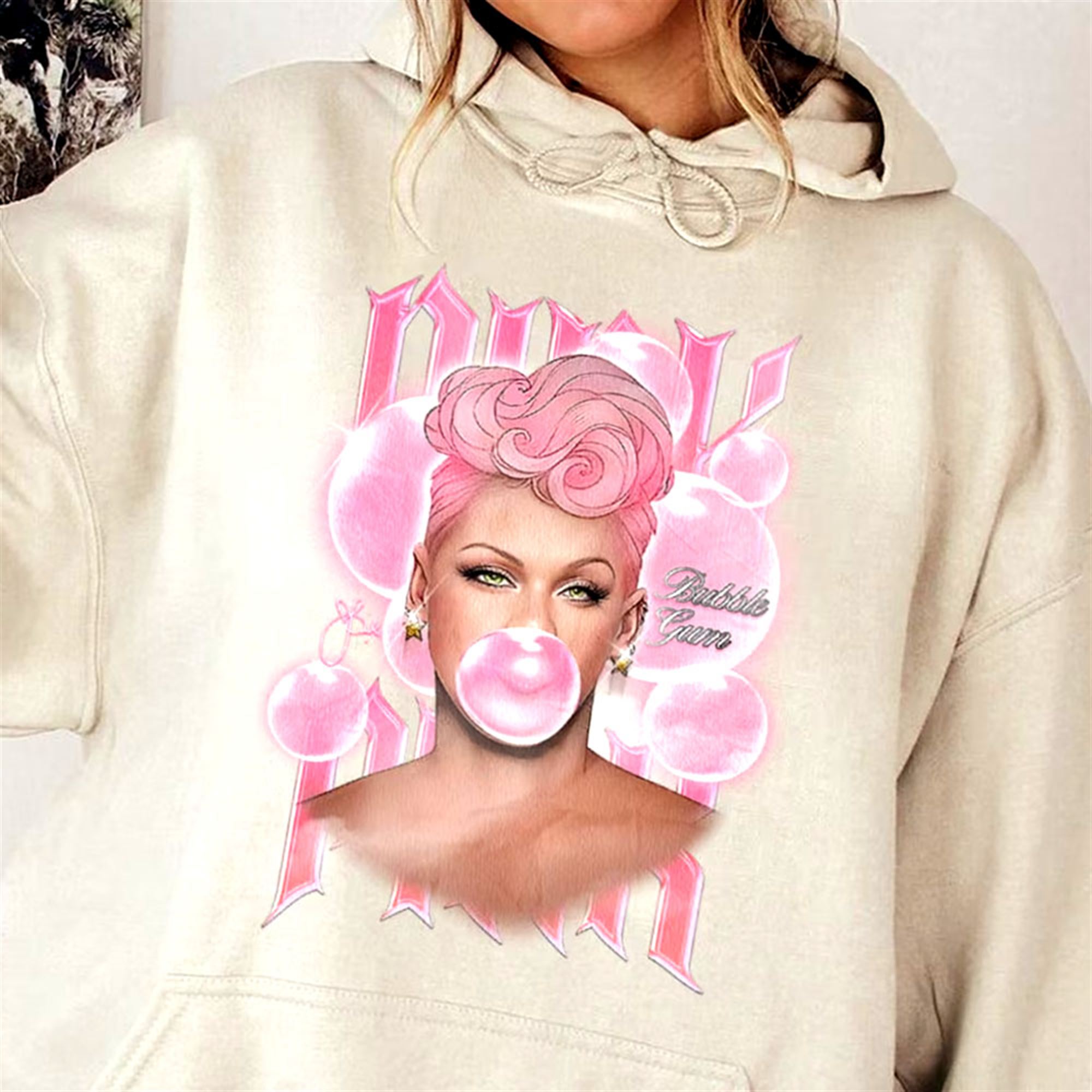 P!nk Pink Bubblegum Carnival 2023 Tour T-shirt Trustfall Album