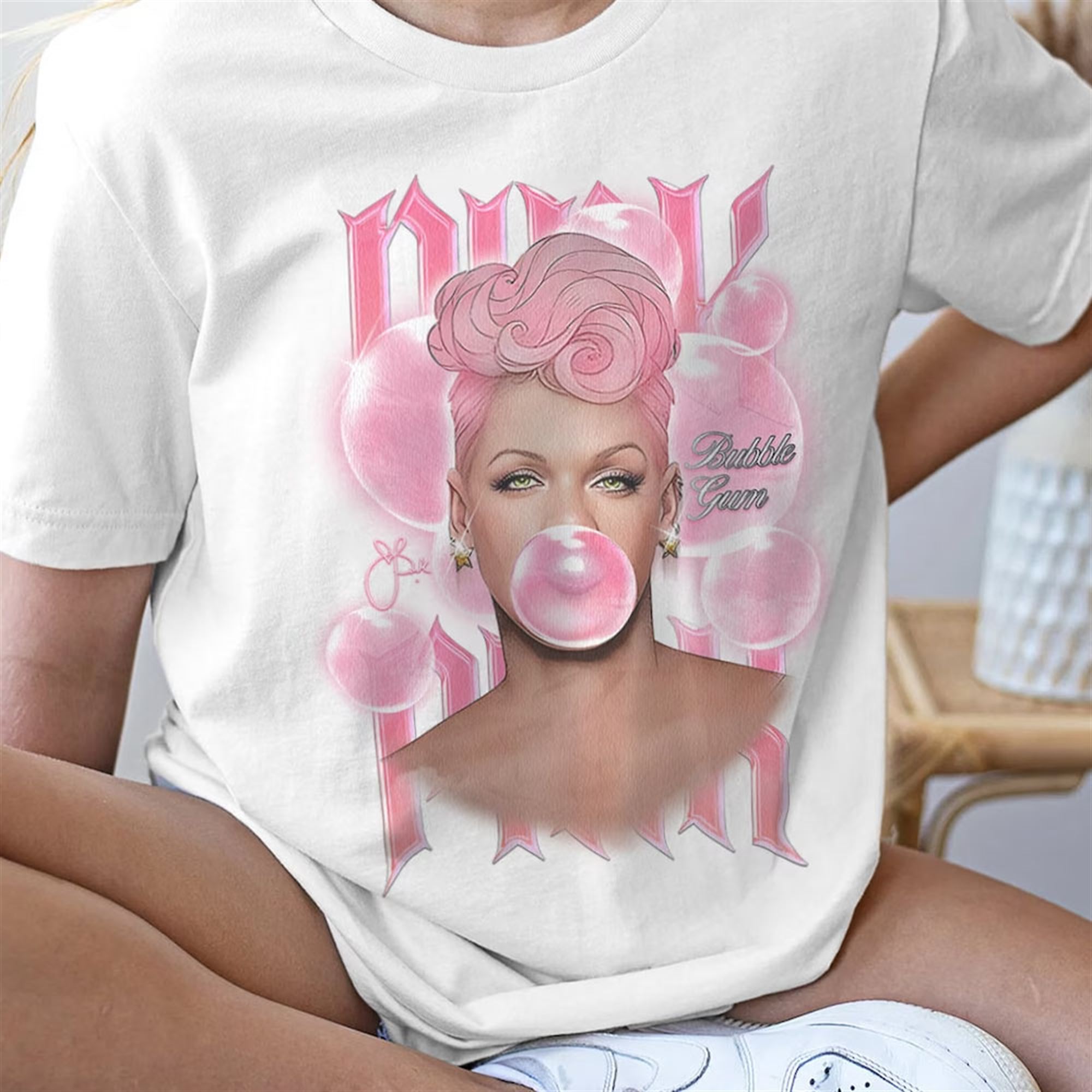 P!nk Pink Bubblegum Carnival 2023 Tour T-shirt Trustfall Album P!nk Pink Bubblegum Carnival 2023 Tour T-shirt Trustfall Album